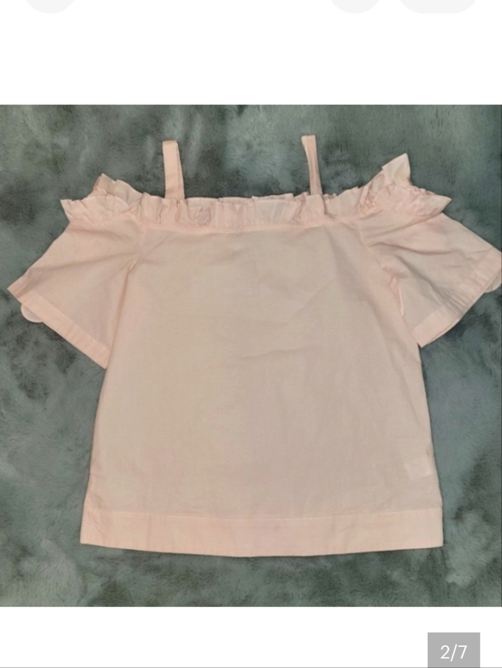 Do + Be Blouse Pink Ruffle Size Small Off Shoulder 100% Cotton Summer Feminine